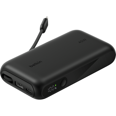 Belkin Boostcharge Powerbank 10.000 Mah 45w Pd Met Geïntegreerde Usb-c- En Usb-a-kabel Display - Zwart Belkin Boostcharge Powerbank 10.000 Mah 45w Pd Met Geïntegreerde Usb-c- En Usb-a-kabel Display - Zwart