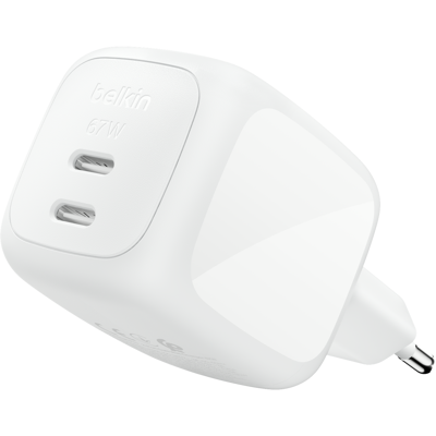 Belkin Boostcharge Pro Snellader 67w Met 2 Usb-c-poorten Incl. M Usb-c-kabel - Wit Belkin Boostcharge Pro Snellader 67w Met 2 Usb-c-poorten Incl. M Usb-c-kabel - Wit