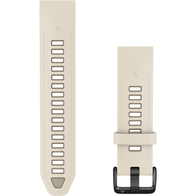Garmin Siliconen Polsband 20mm Quickfit Met Zwarte Gesp Horlogebandje Crème/grijs Garmin Siliconen Polsband 20mm Quickfit Met Zwarte Gesp Horlogebandje Crème/grijs