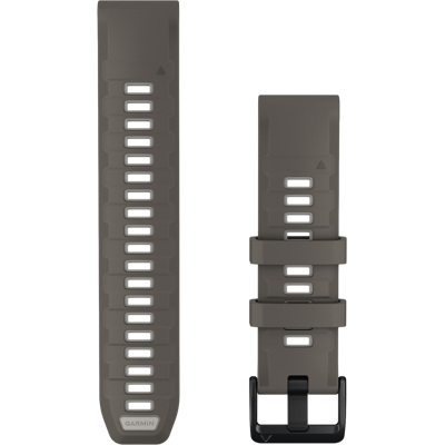 Garmin Siliconen Polsband 22mm Quickfit Met Zwarte Gesp Horlogebandje Grijs/lichtgrijs Garmin Siliconen Polsband 22mm Quickfit Met Zwarte Gesp Horlogebandje Grijs/lichtgrijs