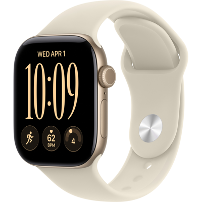 Apple Watch Series 12 GPs + Cellular 42mm - Light Gold Aluminium Case Sport Band S/m Smartwatch Sand Apple Watch Series 12 GPs + Cellular 42mm - Light Gold Aluminium Case Sport Band S/m Smartwatch Sand