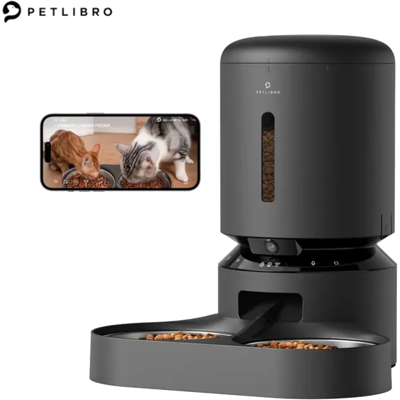 Petlibro Granary Camera Dual Food Tray Black Voedsel Dispenser Petlibro Granary Camera Dual Food Tray Black Voedsel Dispenser