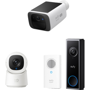 Eufy Solocam S220 + Indoor Cam C220 Doorbell C30 With Chime Slimme Binnen- / Buitencamera Wit Eufy Solocam S220 + Indoor Cam C220 Doorbell C30 With Chime Slimme Binnen- / Buitencamera Wit