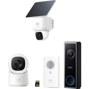 Eufy Solocam E30 + Eufy Video Doorbell C30 With Sd Card And Chime Indoor Cam C220 White Slimme Buitencamera Wit Eufy Solocam E30 + Eufy Video Doorbell C30 With Sd Card And Chime Indoor Cam C220 White Slimme Buitencamera Wit