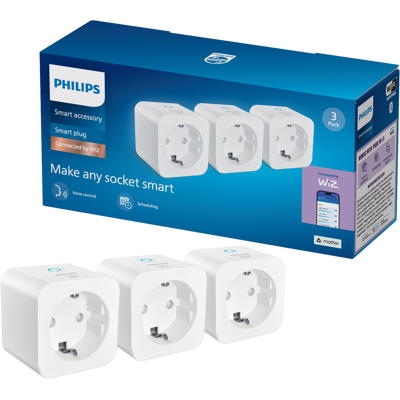 Philips Smart Lighting Slimme Stekker - 3 Pack Maak Andere Apparaten Slim Stekkertype F Wit Werkt Met De WIZ App Wifi Philips Smart Lighting Slimme Stekker - 3 Pack Maak Andere Apparaten Slim Stekkertype F Wit Werkt Met De WIZ App Wifi