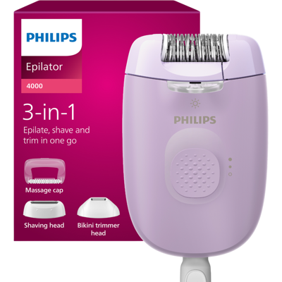 Philips Bre257/00 Series 4000 Epilator Paars Philips Bre257/00 Series 4000 Epilator Paars