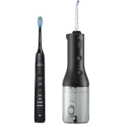 Philips Sonicare Diamondclean 9000 Series + Cordless Power Flosser 3000 Hx3886/43 Elektrische Tandenborstel Zwart Philips Sonicare Diamondclean 9000 Series + Cordless Power Flosser 3000 Hx3886/43 Elektrische Tandenborstel Zwart