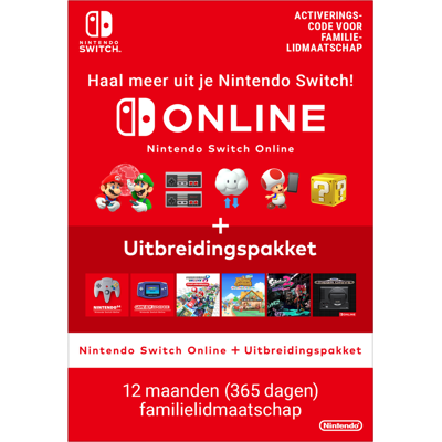 Nintendo Full Game: 365 Days Switch Online Membership (family) Digital Code Nl Nintendo Full Game: 365 Days Switch Online Membership (family) Digital Code Nl