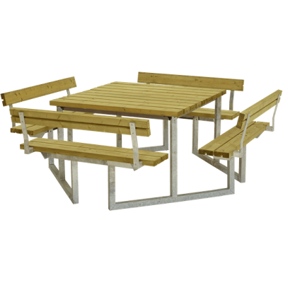 Trendyard Picknicktafel Vierkant Twist Geïmpregneerd Hout 4 Rugleuningen Trendyard Picknicktafel Vierkant Twist Geïmpregneerd Hout 4 Rugleuningen