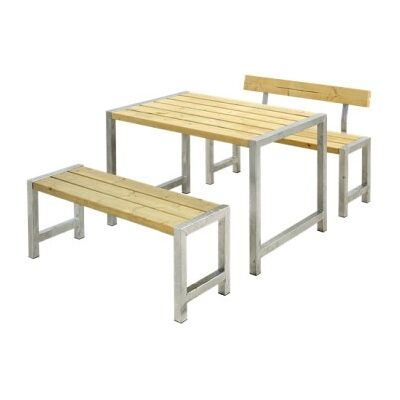 Plus Tuinset - Weerbestendig FSC-gecertificeerd hout, inclusief tafel en 2 banken Plus Tuinset - Weerbestendig FSC-gecertificeerd hout, inclusief tafel en 2 banken
