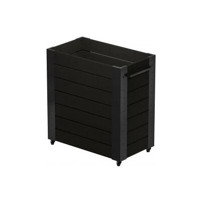 Trendyard Zwarte Hoge Rechthoekige Bloembak Cubic Op Wielen Trendyard Zwarte Hoge Rechthoekige Bloembak Cubic Op Wielen