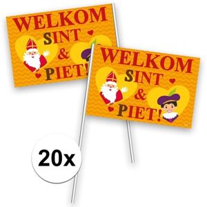 Folat 20x Zwaaivlaggetje Sinterklaas