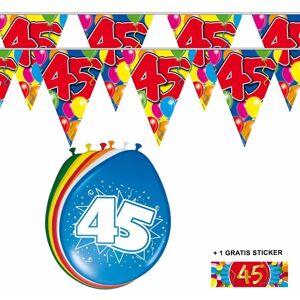 Shoppartners 2x 45 jaar vlaggenlijn + ballonnen