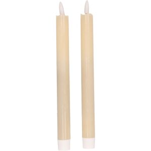 Magic Flame 2x Creme witte LED kaarsen/dinerkaarsen 25,5 cm