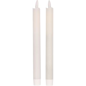 Magic Flame 2x Witte LED kaarsen/dinerkaarsen 25,5 cm