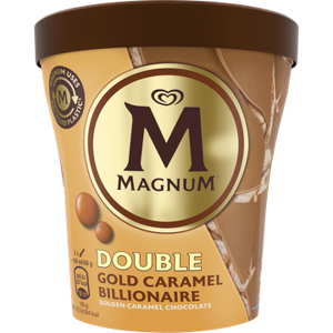 MAGNUM® Magnum Pint IJs Double Gold Caramel Billionaire 440ml Aanbieding bij Jumbo   Twee pints of dozen a 36 stuks