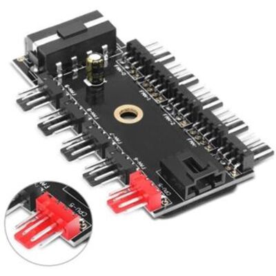 TopMedia Fan Hub CPU Cooling HUB 10 Port 12V 4 Pin Fan PWM Hub Molex Controller TopMedia Fan Hub CPU Cooling HUB 10 Port 12V 4 Pin Fan PWM Hub Molex Controller