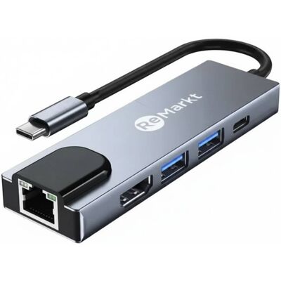 Multiport Hub USB-C (5-in-1) - USB-C / (2x) USB-A / HDMI / Ethernet Multiport Hub USB-C (5-in-1) - USB-C / (2x) USB-A / HDMI / Ethernet