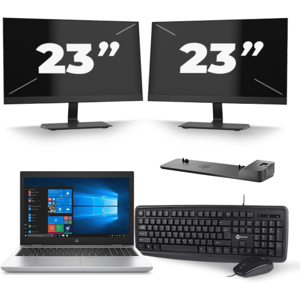 HP ProBook 650 G4 - Intel Core i5-8e Generatie - 15 inch - 16GB RAM - 256GB SSD - Windows 11 + 2x 23 inch Monitor HP ProBook 650 G4 - Intel Core i5-8e Generatie - 15 inch - 16GB RAM - 256GB SSD - Windows 11 + 2x 23 inch Monitor