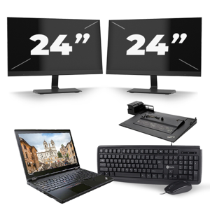 Lenovo ThinkPad L560 - Intel Core i5-6e Generatie - 15 inch - 8GB RAM - 240GB SSD - Windows 11 + 2x 24 inch Monitor