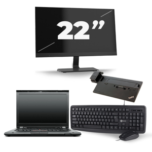 Lenovo ThinkPad T430 - Intel Core i5-3e Generatie - 14 inch - 8GB RAM - 240GB SSD - Windows 10 + 1x 22 inch Monitor