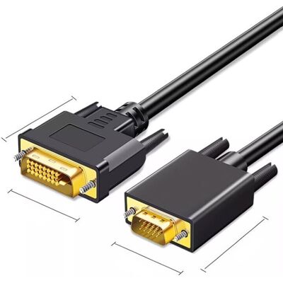 TopMedia DVI-I (24+5) Dual Link Male to VGA Male Cable M/M, 1.5m TopMedia DVI-I (24+5) Dual Link Male to VGA Male Cable M/M, 1.5m