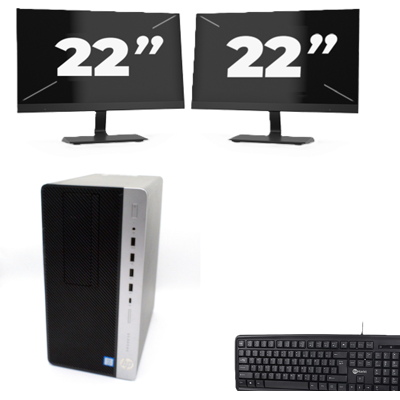 HP ProDesk 600 G4 Micro Tower - Intel Core i5-8e Generatie - 8GB RAM - 256GB SSD - Windows 11 + 2x 22 inch Monitor HP ProDesk 600 G4 Micro Tower - Intel Core i5-8e Generatie - 8GB RAM - 256GB SSD - Windows 11 + 2x 22 inch Monitor