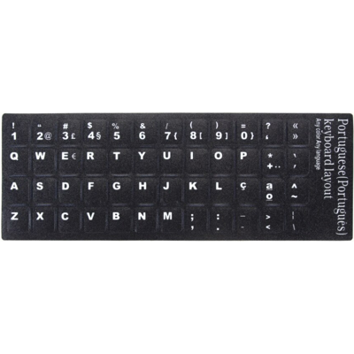 TopMedia Notebook Keyboard Stickers Portugal Black-White TopMedia Notebook Keyboard Stickers Portugal Black-White