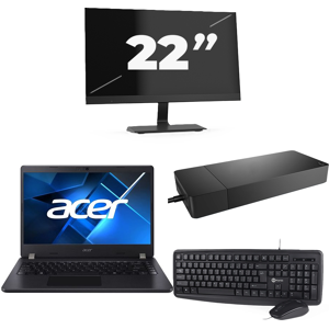 Acer TravelMate P214-53 - Intel Core i3-11e Generatie - 14 inch - 8GB RAM - 256GB SSD - Windows 11 Home + 1x 22 inch Monitor Acer TravelMate P214-53 - Intel Core i3-11e Generatie - 14 inch - 8GB RAM - 256GB SSD - Windows 11 Home + 1x 22 inch Monitor