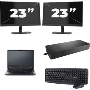 Fujitsu LIFEBOOK E5410 - Intel Core i5-10e Generatie - 14 inch - 8GB RAM - 256GB SSD - Windows 11 Home + 2x 23 inch Monitor Fujitsu LIFEBOOK E5410 - Intel Core i5-10e Generatie - 14 inch - 8GB RAM - 256GB SSD - Windows 11 Home + 2x 23 inch Monitor