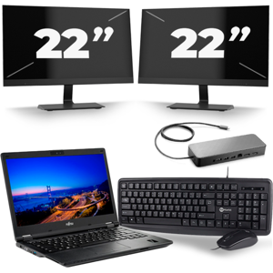 Fujitsu Lifebook E549 - Intel Core i3-8e Generatie - 14 inch - 8GB RAM - 256GB SSD - Windows 11 Home + 2x 22 inch Monitor Fujitsu Lifebook E549 - Intel Core i3-8e Generatie - 14 inch - 8GB RAM - 256GB SSD - Windows 11 Home + 2x 22 inch Monitor