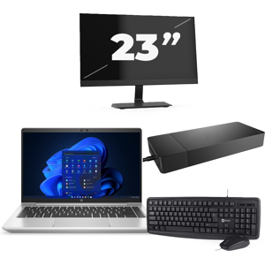 HP ProBook 445 G8 - AMD Ryzen 3 5400U - 14 inch - 8GB RAM - 256GB SSD - Windows 11 + 1x 23 inch Monitor HP ProBook 445 G8 - AMD Ryzen 3 5400U - 14 inch - 8GB RAM - 256GB SSD - Windows 11 + 1x 23 inch Monitor