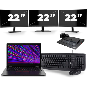 Lenovo ThinkPad L13 - Intel Core i3-10e Generatie - 13 inch - 8GB RAM - 256GB SSD - Windows 11 Home + 3x 22 inch Monitor Lenovo ThinkPad L13 - Intel Core i3-10e Generatie - 13 inch - 8GB RAM - 256GB SSD - Windows 11 Home + 3x 22 inch Monitor