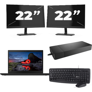 Lenovo ThinkPad T495 - AMD Ryzen 5 PRO 3500U - 14 inch - 16GB RAM - 256GB SSD - Windows 11 Home + 2x 22 inch Monitor Lenovo ThinkPad T495 - AMD Ryzen 5 PRO 3500U - 14 inch - 16GB RAM - 256GB SSD - Windows 11 Home + 2x 22 inch Monitor