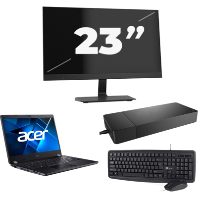 Acer TravelMate P214-53 - Intel Core i5-11e Generatie - 14 inch - 8GB RAM - 256GB SSD - Windows 11 Home + 1x 23 inch Monitor Acer TravelMate P214-53 - Intel Core i5-11e Generatie - 14 inch - 8GB RAM - 256GB SSD - Windows 11 Home + 1x 23 inch Monitor