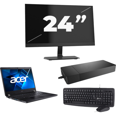 Acer TravelMate P214-53 - Intel Core i5-11e Generatie - 14 inch - 8GB RAM - 256GB SSD - Windows 11 Home + 1x 24 inch Monitor Acer TravelMate P214-53 - Intel Core i5-11e Generatie - 14 inch - 8GB RAM - 256GB SSD - Windows 11 Home + 1x 24 inch Monitor