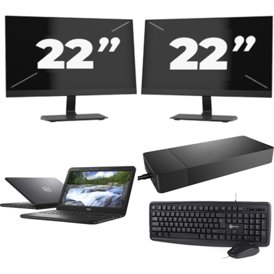 Dell Latitude 3310 - Intel Core i3-8e Generatie - 13 inch - 8GB RAM - 256GB SSD - Windows 11 + 2x 22 inch Monitor Dell Latitude 3310 - Intel Core i3-8e Generatie - 13 inch - 8GB RAM - 256GB SSD - Windows 11 + 2x 22 inch Monitor