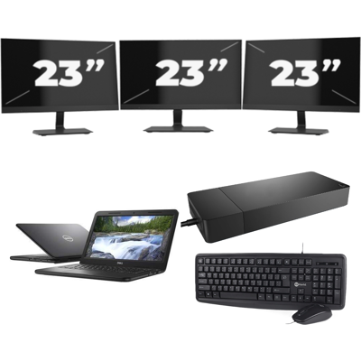 Dell Latitude 3310 - Intel Core i3-8e Generatie - 13 inch - 8GB RAM - 256GB SSD - Windows 11 + 3x 23 inch Monitor Dell Latitude 3310 - Intel Core i3-8e Generatie - 13 inch - 8GB RAM - 256GB SSD - Windows 11 + 3x 23 inch Monitor