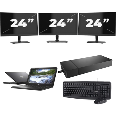 Dell Latitude 3310 - Intel Core i3-8e Generatie - 13 inch - 8GB RAM - 256GB SSD - Windows 11 + 3x 24 inch Monitor Dell Latitude 3310 - Intel Core i3-8e Generatie - 13 inch - 8GB RAM - 256GB SSD - Windows 11 + 3x 24 inch Monitor