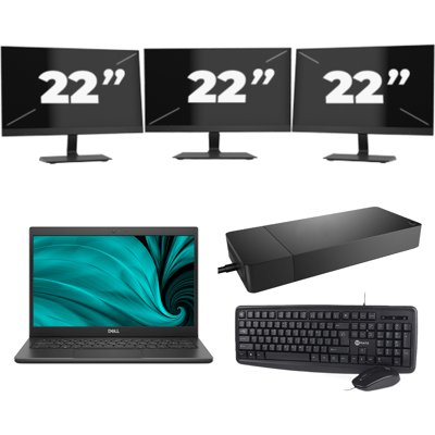 Dell Latitude 3420 - Intel Core i3-11e Generatie - 14 inch - 8GB RAM - 256GB SSD - Windows 11 Home + 3x 22 inch Monitor Dell Latitude 3420 - Intel Core i3-11e Generatie - 14 inch - 8GB RAM - 256GB SSD - Windows 11 Home + 3x 22 inch Monitor