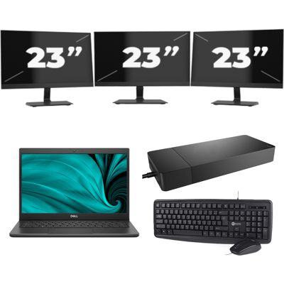 Dell Latitude 3420 - Intel Core i3-11e Generatie - 14 inch - 8GB RAM - 256GB SSD - Windows 11 Home + 3x 23 inch Monitor Dell Latitude 3420 - Intel Core i3-11e Generatie - 14 inch - 8GB RAM - 256GB SSD - Windows 11 Home + 3x 23 inch Monitor