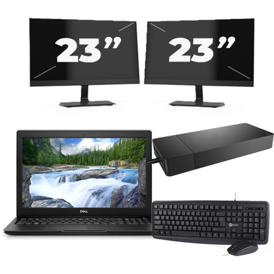 Dell Latitude 3500 - Intel Core i5-8e Generatie - 15 inch - 8GB RAM - 256GB SSD - Windows 11 Home + 2x 23 inch Monitor Dell Latitude 3500 - Intel Core i5-8e Generatie - 15 inch - 8GB RAM - 256GB SSD - Windows 11 Home + 2x 23 inch Monitor