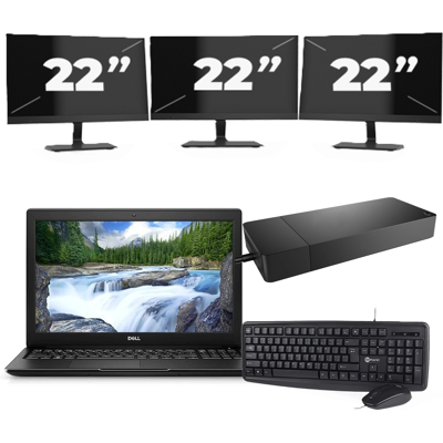 Dell Latitude 3500 - Intel Core i5-8e Generatie - 15 inch - 8GB RAM - 256GB SSD - Windows 11 Home + 3x 22 inch Monitor Dell Latitude 3500 - Intel Core i5-8e Generatie - 15 inch - 8GB RAM - 256GB SSD - Windows 11 Home + 3x 22 inch Monitor