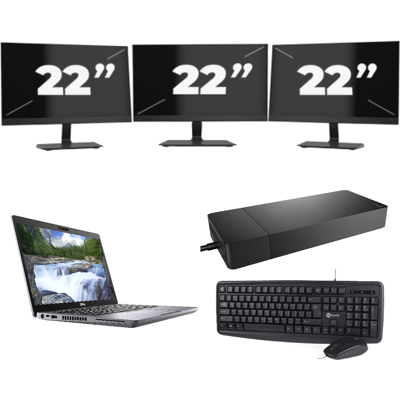 Dell Latitude 5410 - Intel Core i7-10e Generatie - 14 inch - 8GB RAM - 256GB SSD - Windows 11 + 3x 22 inch Monitor Dell Latitude 5410 - Intel Core i7-10e Generatie - 14 inch - 8GB RAM - 256GB SSD - Windows 11 + 3x 22 inch Monitor