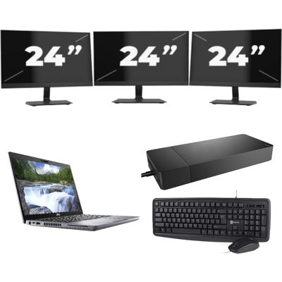 Dell Latitude 5410 - Intel Core i7-10e Generatie - 14 inch - 8GB RAM - 256GB SSD - Windows 11 + 3x 24 inch Monitor Dell Latitude 5410 - Intel Core i7-10e Generatie - 14 inch - 8GB RAM - 256GB SSD - Windows 11 + 3x 24 inch Monitor