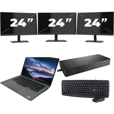 Dell Latitude 5411 - Intel Core i5-10e Generatie - 14 inch - 8GB RAM - 256GB SSD - Windows 11 + 3x 24 inch Monitor Dell Latitude 5411 - Intel Core i5-10e Generatie - 14 inch - 8GB RAM - 256GB SSD - Windows 11 + 3x 24 inch Monitor