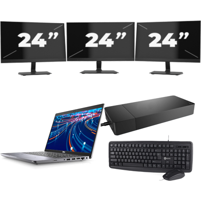 Dell Latitude 5420 - Intel Core i3-11e Generatie - 14 inch - 8GB RAM - 256GB SSD - Windows 11 Home + 3x 24 inch Monitor Dell Latitude 5420 - Intel Core i3-11e Generatie - 14 inch - 8GB RAM - 256GB SSD - Windows 11 Home + 3x 24 inch Monitor