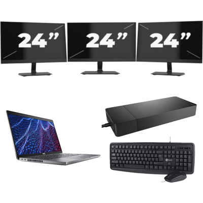 Dell Latitude 5430 - Intel Core i3-12e Generatie - 14 inch - 8GB RAM - 256GB SSD - Windows 11 Home + 3x 24 inch Monitor Dell Latitude 5430 - Intel Core i3-12e Generatie - 14 inch - 8GB RAM - 256GB SSD - Windows 11 Home + 3x 24 inch Monitor