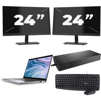 Dell Latitude 7310 - Intel Core i5-10e Generatie - 13 inch - 16GB RAM - 256GB SSD - Windows 11 Home + 2x 24 inch Monitor Dell Latitude 7310 - Intel Core i5-10e Generatie - 13 inch - 16GB RAM - 256GB SSD - Windows 11 Home + 2x 24 inch Monitor