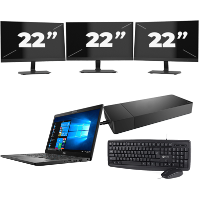Dell Latitude 7490 - Intel Core i5-8e Generatie - 14 inch - 8GB RAM - 256GB SSD - Windows 11 + 3x 22 inch Monitor Dell Latitude 7490 - Intel Core i5-8e Generatie - 14 inch - 8GB RAM - 256GB SSD - Windows 11 + 3x 22 inch Monitor
